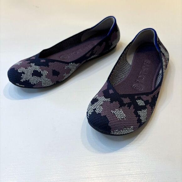 Rothy's Women's The Flat Round Toe Botanicamo Purple Camo Ballet Flats US Size 6 - Picture 3 of 10